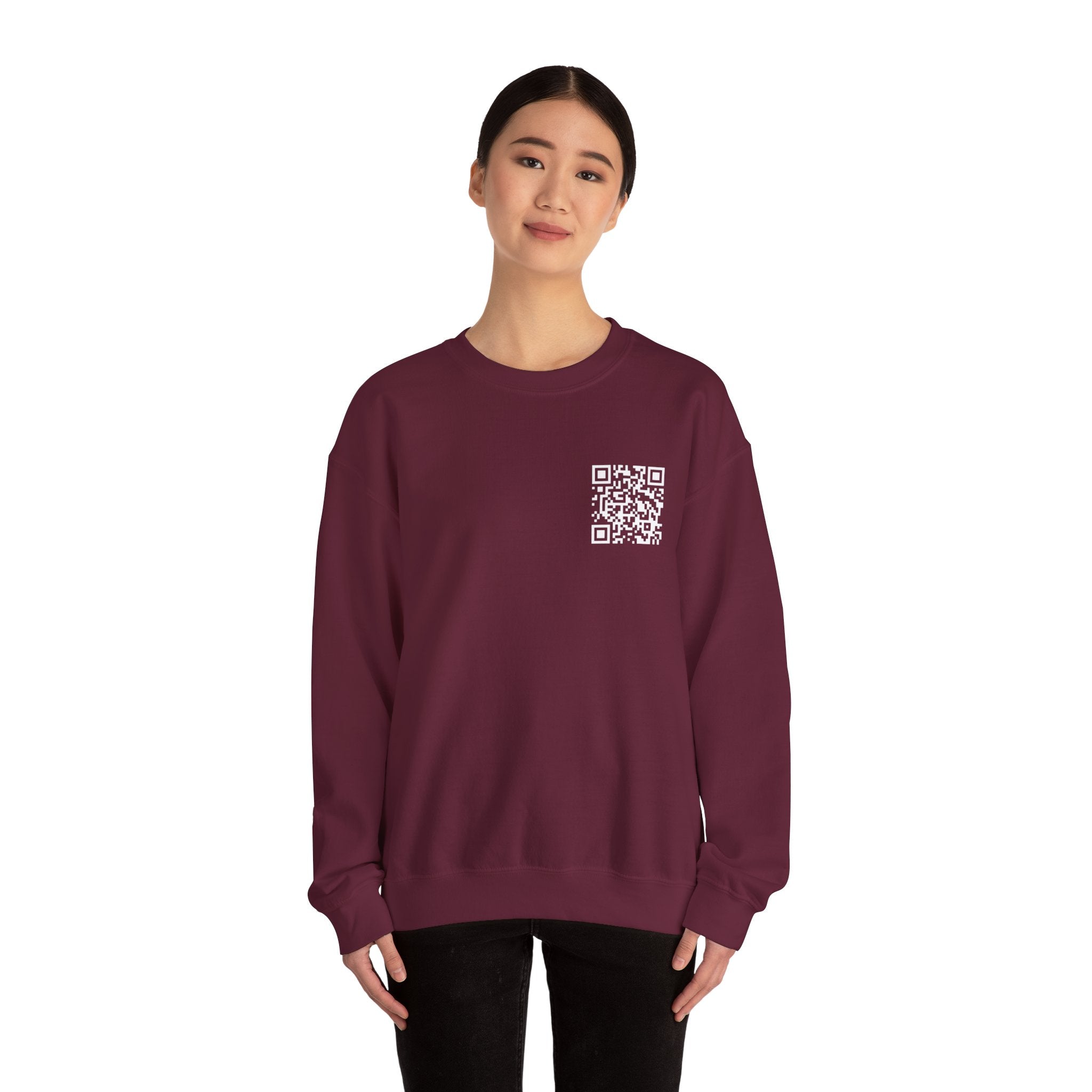 Dynamic QR Sweatshirts Maroon red