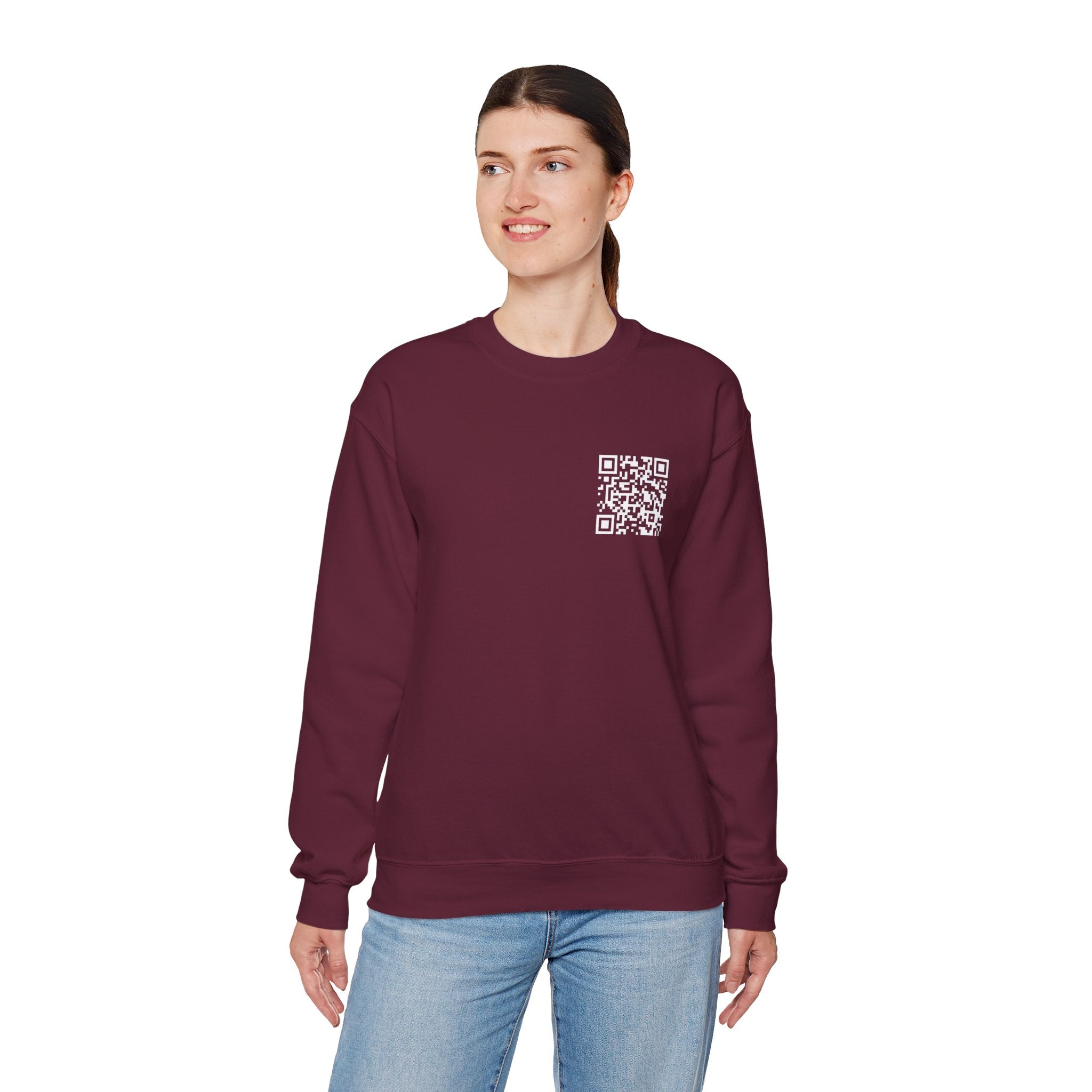 Dynamic QR Sweatshirts Maroon red