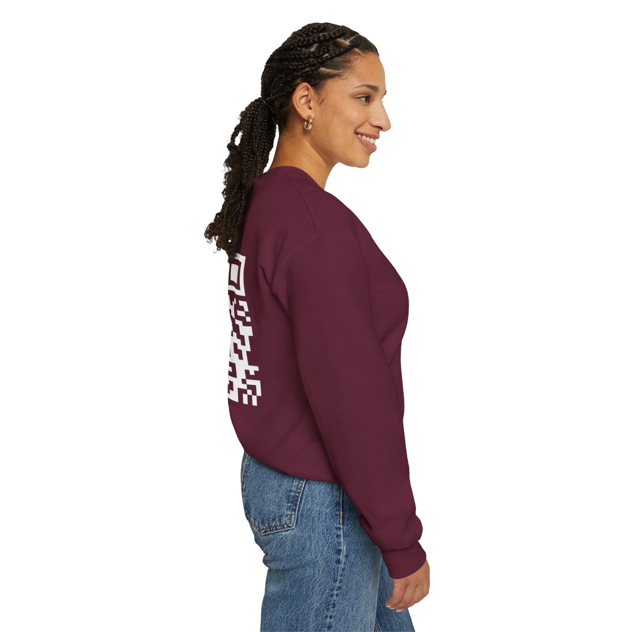 Dynamic QR Sweatshirts Maroon red
