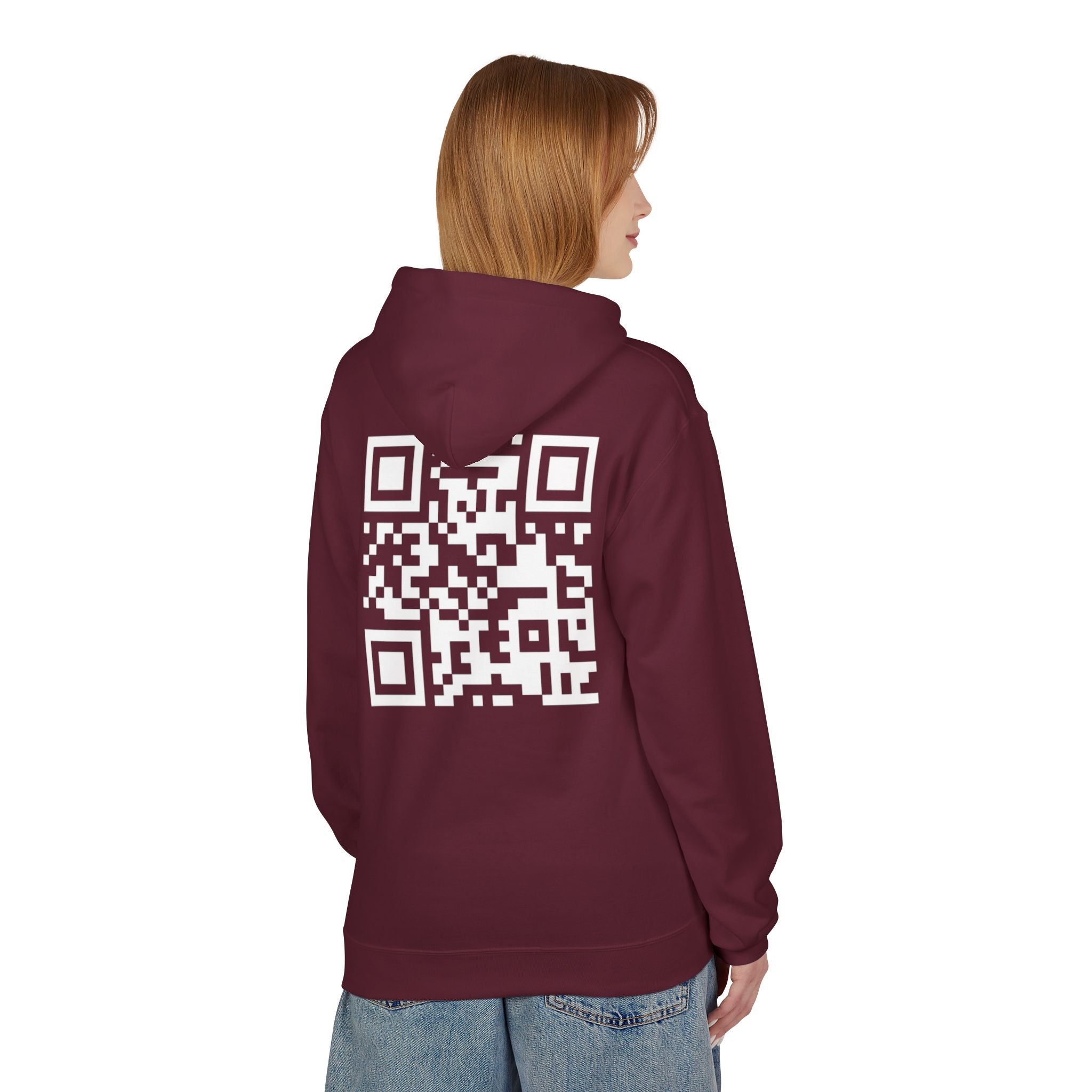 QR Hoodie Maroon red